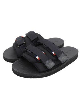 Moncler Slide Works Tricolor Velcro Sandals Shoes Black